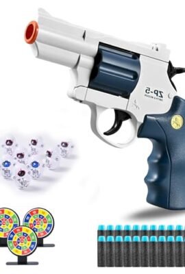 SZJYMY Pistola Giocattolo Soft Bullet, Pistola Blaster, Shockwave, Giocattolo di Sicurezza, Modello di Gioco di Ruolo, Pistola Revolver Giocattolo per Bambini dai 3 agli 8 Anni e Oltre