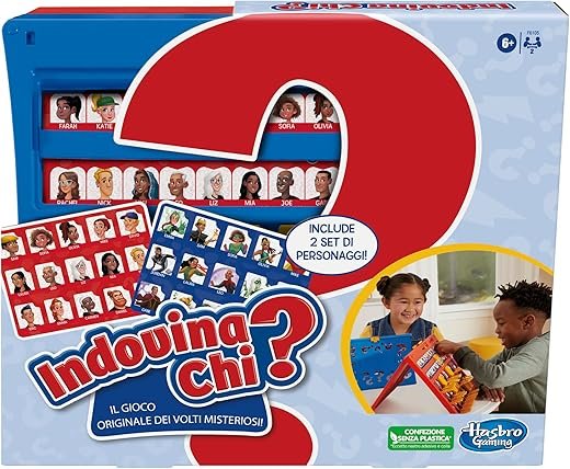 Hasbro Gaming Indovina Chi? Gioco da Tavola Originale degli Indovinelli per 2 Giocatori, Giochi per Bambini e Bambine dai 6 Anni in Su, Divertimento per Tutta la Famiglia