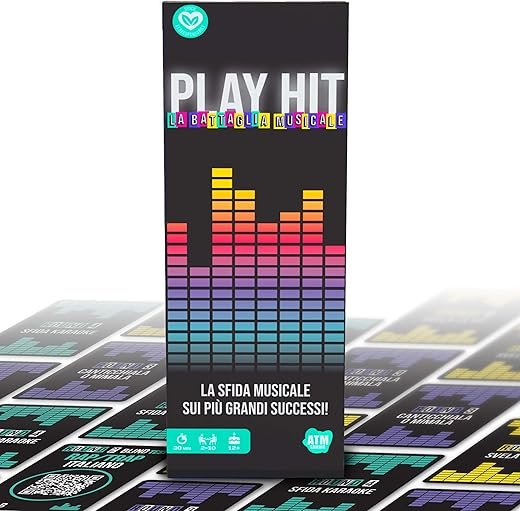 ATM Gaming PLAY HIT - Gioco da Tavolo Musicale - Blind Test, Karaoke e Quiz per Feste - 2 a 10 Giocatori - Divertente, Dinamico e a Squadre - Perfetto per Serate, Famiglie e Amici - Italiano