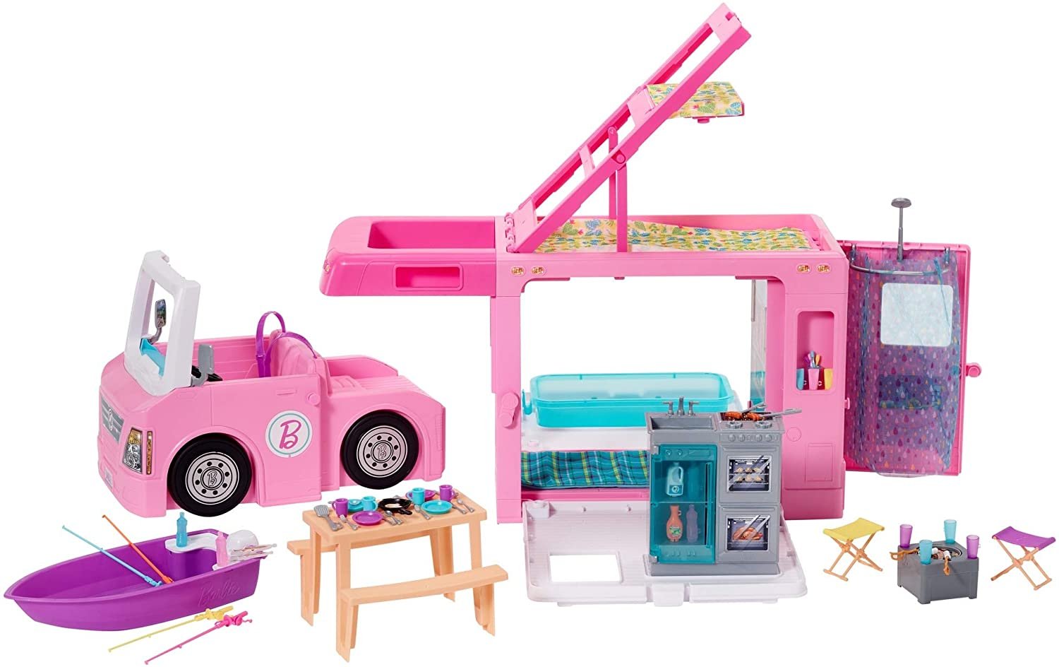 Barbie-Camper-dei-sogni-3-in-1 Immagine del playset Barbie Camper dei Sogni 3 in 1