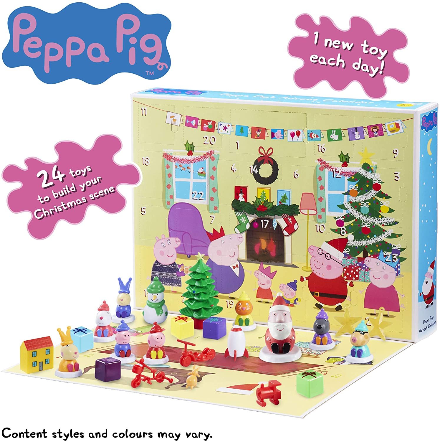 Contenuto della confezione del Calendario dell'Avvento di Peppa Pig