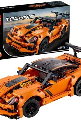 Built Model and Packaging of the LEGO Technic Chevrolet Corvette ZR1 Set 42093