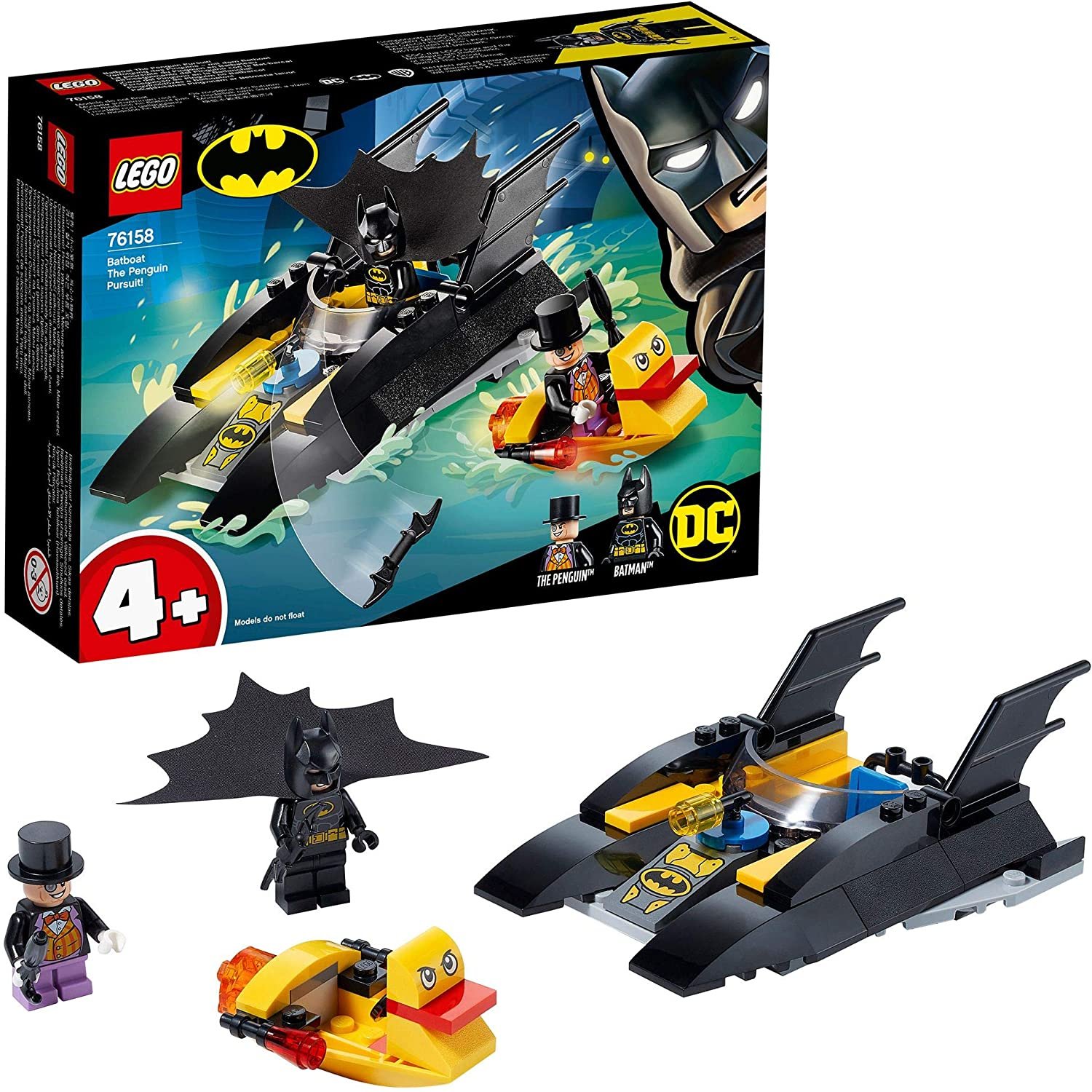LEGO 76158 Super Heroes DC Batman all'inseguimento del Pinguino con la Bat-barca , Christmas gifts for children under 10 euros (or a bit more)