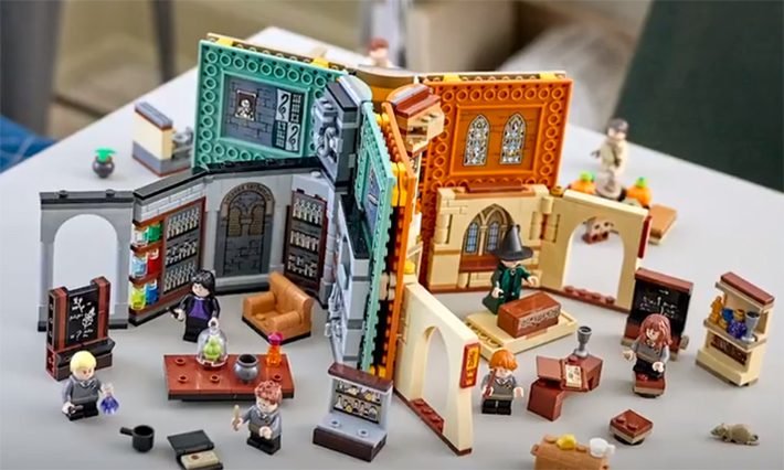 Image of the 4 LEGO Harry Potter Hogwarts Moments sets combined together