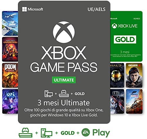 Abbonamento Xbox Game Pass Ultimate - 3 Mesi | Xbox Live Gold &egrave; incluso con l'abbonamento 3 Mesi | Xbox & Windows 10 - Codice download