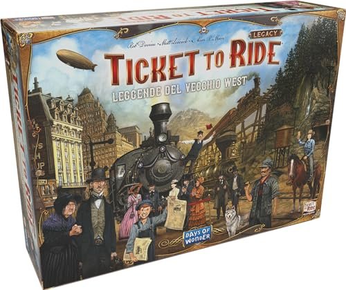 Asmodee - Ticket To Ride Legacy: Leggende del Vecchio West, Gioco da Tavolo, 2-5 Giocatori, 10+ Anni, Edizione in Italiano