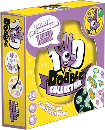 Asmodee: Dobble Collector, Gioco da Tavolo per tutta la Famiglia, 5 Mini- Giochi, 2-8 Giocatori, 6+ Anni, Edizione in Italiano