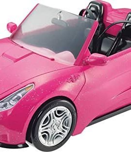 Barbie – Barbie Cabrio Glamour, Pink Sports Car for Dolls, Two Seats, Realistic Details and Rotating Wheels, Toy for Kids 3+ Years, DVX59