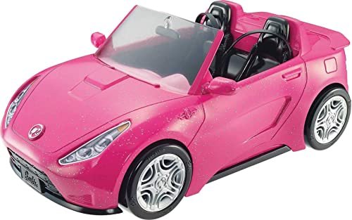 Barbie – Barbie Cabrio Glamour, Macchina Sportiva Rosa per Bambole, Due Posti, Dettagli Realistici e Ruote che Girano, Giocattolo per Bambini 3+ anni, DVX59