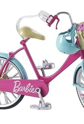 Barbie Bike for Dolls with Helmet and Accessories, Multicolor, Toy for Children 3+ Years, DVX55