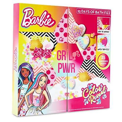 Barbie Calendario dell'Avvento 2023 - Calendario Avvento con Bombe da Bagno, 25 Accessori Barbie Originali
