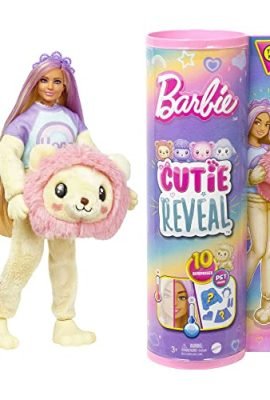 Barbie, Cutie Reveal Series Pajamas, Doll with Plush Lion Costume, Hope T-Shirt & Accessories, 10 Color-Changing Surprises, Toy for Kids, 3+ Years, HKR06