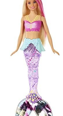 Barbie Dreamtopia Mermaid Doll, Blonde with Moving Tail and Lights, Toy for Kids 3+ Years, Multicolor, GFL82, Amazon Exclusive