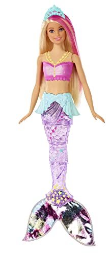 Barbie Dreamtopia Bambola Sirena, Bionda con Coda che Si Muove e Luci, Giocattolo per Bambini 3 + Anni, Multicolore, GFL82, Esclusivo Amazon