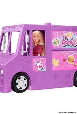 Barbie Street Food Van, Transformable Vehicle with Over 30 Accessories, Toy for Kids Aged 3+ Years, GMW07