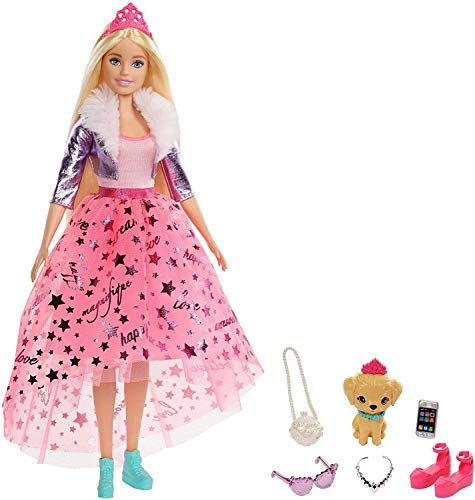 Barbie Princess Adventure, Bambola Barbie Con Abito Da Principessa E Tanti Accessori, Giocattolo Per Bambini 3+ Anni, Gml76