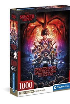 Clementoni - Stranger Things - 1000 Pieces for Adults, Netflix, Famous Movie Puzzle, Made in Italy, Multicolored, 39713
