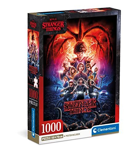 Clementoni- Stranger Things Things-1000 Pezzi Adulti, Netflix, Puzzle Film Famosi, Made in Italy, Multicolore, 39713