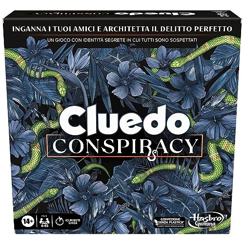 Cluedo Conspiracy, gioco da tavolo per adulti e ragazzi, dai 14 anni in su, gioco di strategia con identità segrete, per 4-10 giocatori