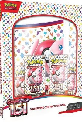 Scarlet & Violet—151 Expansion Card Collection with Binder for the Pokémon TCG (9-Slot Pages and 4 Expansion Packs), Italian Edition