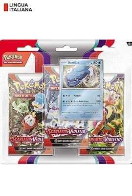 Three-Pack Pokémon TCG Scarlet & Violet Expansion Set (3 booster packs + holographic promotional Dondozo card), Italian edition