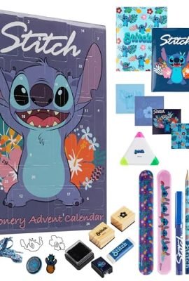 Disney Stitch 2023 Advent Calendar &ndash; Kids&rsquo; Stationery Cube Calendar with Official Stitch Toys & Disney Gifts for Girls (Blue Stitch Stationery)