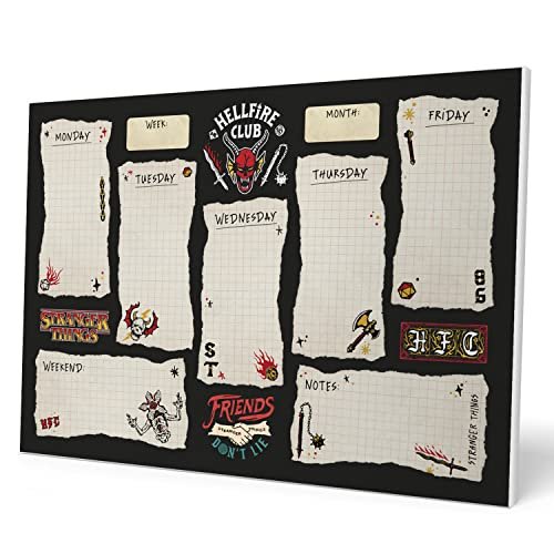 Grupo Erik: Planning da Tavolo A4 Stranger Things, To Do List Planner settimanale 54 fogli a strappo, 21 x 29,7 cm, Agenda Organizer da scrivania