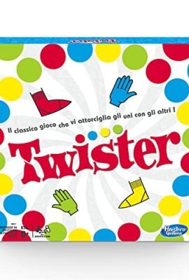 Hasbro Gaming Twister Board Game – Includes 1 Twister Mat, 1 Spinner, and Instructions; 2020 Italian Edition, Multicolor