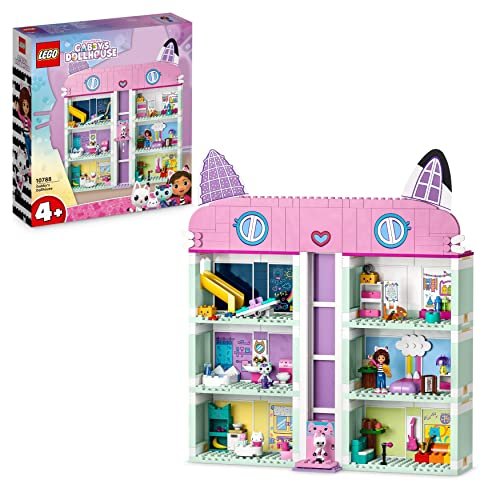 LEGO 10788 La Casa delle Bambole di Gabby, Casa Giocattolo a 4 Piani e 8 Stanze, Giochi per Bambine e Bambini dai 4 Anni con i Personaggi di Gabby, Pandy Panda, Dolcetto e Siregatta, Regali di Natale