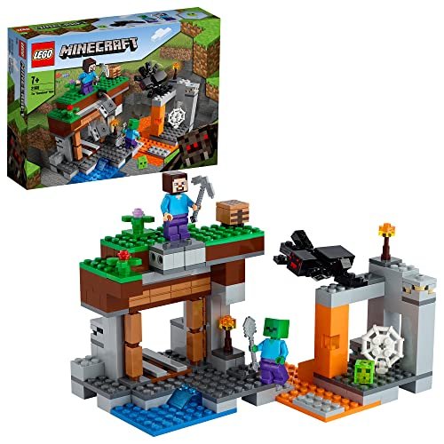 Lego 21166 Minecraft La Miniera Abbandonata, Modellino da Costruire con Personaggi di Steve, Zombie, Ragno e Slime, Giochi per Bambini e Bambine