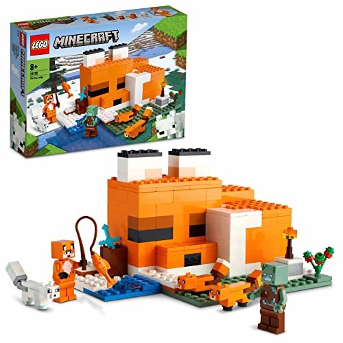 LEGO 21178 Minecraft Il Capanno della Volpe, Mattoncini da Costruzione, Set con Zombie e Animali, Giochi per Bambino e Bambina da 8 Anni, Idee Regalo