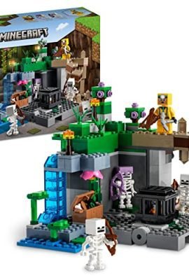 LEGO 21189 Minecraft: The Skeleton’s Lair – Building Set with Mobs and Characters, Toy Pickaxe and Crossbow Accessories, Kids’ Toys