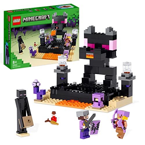 LEGO 21242 Minecraft The End Arena, Set Battaglia Giocatore Contro Giocatore con Lava, Ender Drago Giocattolo e Figura Enderman, Giochi per Bambini, Ragazzi e Ragazze