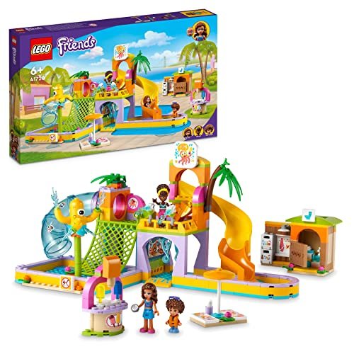 LEGO 41720 Friends Parco Acquatico, Set con Piscina con Scivolo, Gioco Estivo con Mini Bamboline, Idea Regalo, Giochi per Bambini e Bambine dai 6 Anni