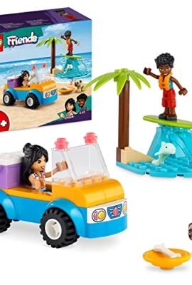 LEGO 41725 Friends Beach Buggy Fun with Toy Car, Surfboard, Mini Dolls, Dolphin & Dog – Summer Play for Boys and Girls Ages 4+