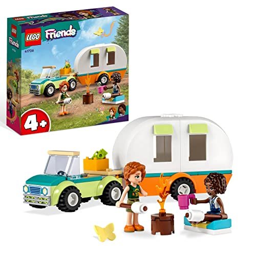 LEGO 41726 Friends Vacanza in Campeggio con Camper Giocattolo e Macchina, Giochi per Bambina e Bambino dai 4 Anni in su, Personaggi Serie 2023