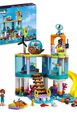 LEGO 41736 Friends Marine Rescue Center – Veterinary Playset for Animal Care, Toys for Girls and Boys Ages 7+, Featuring an Otter, Seahorse, and Turtle – Christmas Gift Ideas
