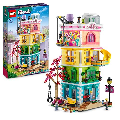 LEGO 41748 Friends Centro Comunitario di Heartlake City, Set Modular Building, Idea Regalo di Natale per Bambini e Bambine con Studio d'Arte e di Registrazione, Sala Giochi e Cane Pickle