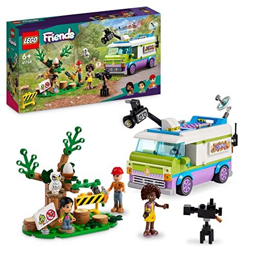 LEGO 41749 Friends Furgone della Troupe Televisiva, Camion Giocattolo per Fingere di Filmare e Riportare le Notizie di Salvataggio Animali, Regalo per Bambine e Bambini da 6 anni
