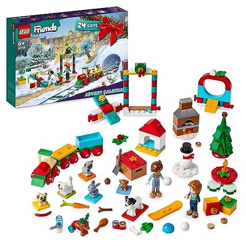 LEGO 41758 Friends Calendario dell'Avvento 2023, 24 Regali a Sorpresa Incluse Mini Bamboline di Leo e Autumn e 8 Animali Domestici, Regalo di Natale per Bambine, Bambini, Ragazze e Ragazzi da 8 Anni