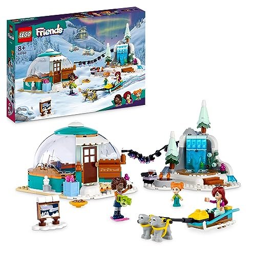 LEGO 41760 Friends Vacanza in Igloo con Tenda da Campeggio, 2 Cani da Slitta, Mini Bamboline e Accessori, Giochi Invernali con la Fantasia per Bambine, Bambini, Ragazze e Ragazzi da 8 Anni in su