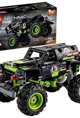 LEGO 42118 Technic Monster Jam Grave Digger, 2-in-1 Kit: Monster Truck to Off-Road Buggy with Pull-Back Action, Toys for Kids, Boys & Girls Ages 7+