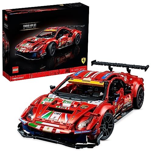 LEGO 42125 Technic Ferrari 488 GTE “AF Corse #51”, Modello Auto Sportiva da Corsa, Set da Collezionista per Adulti, Veicoli da Costruire e da Esporre