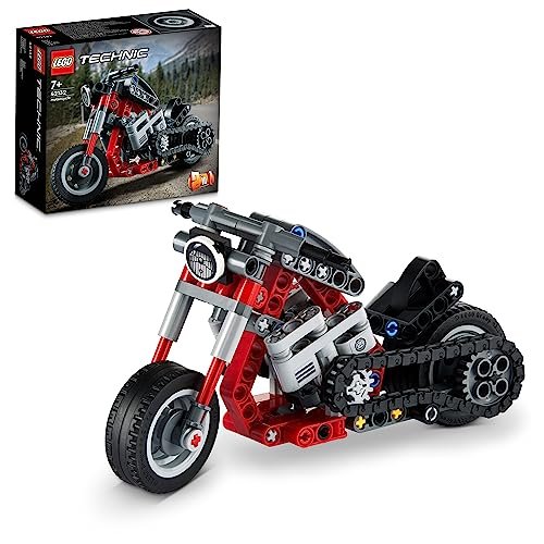 LEGO 42132 Technic Motocicletta 2 in 1, Modellino da Costruire, Moto Giocattolo, Idea Regalo, Giochi per Bambini e Bambine dai 7 Anni in su