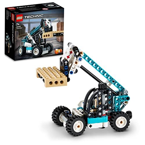 LEGO 42133 Technic Sollevatore Telescopico, Set 2in1 Camion Giocattolo e Carrello Elevatore, Giochi con Parti Meccaniche per Bambini dai 7 Anni in su