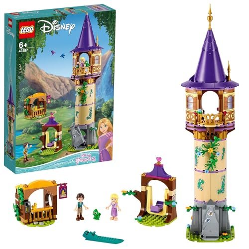 LEGO 43187 Disney Princess La Torre di Rapunzel, Set Costruzioni con Mini Bamboline e Figura di Animale Giocattolo, Idea Regalo Fan Principesse, Giochi per Bambini e Bambine dai 6 Anni