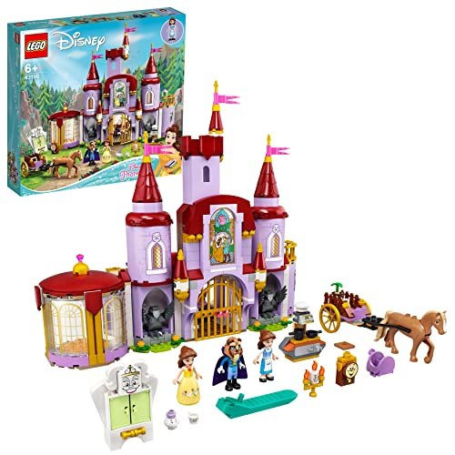 LEGO 43196 Disney Princess Il Castello di Belle e della Bestia, Set delle Principesse con 3 Mini Bamboline