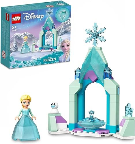 LEGO 43199 Disney Il Cortile del Castello di Elsa, Giocattolo con Principessa Frozen 2, Collezione Abito Diamante