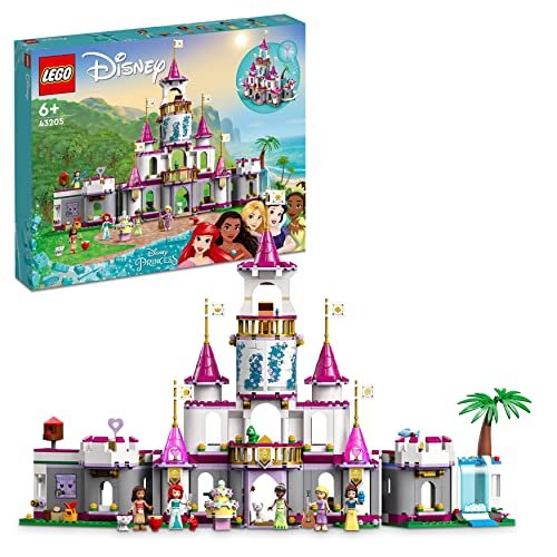 LEGO 43205 Disney Princess Il Grande Castello delle Avventure, Edificio da Costruire a 4 Piani, Giochi per Bambini e Bambine con Mini Bamboline delle Principesse come Ariel, Rapunzel e Biancaneve