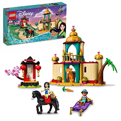 LEGO 43208 Disney Princess L’Avventura di Jasmine e Mulan, Playset con 2 Mini Bamboline, Cavallo e Tigre